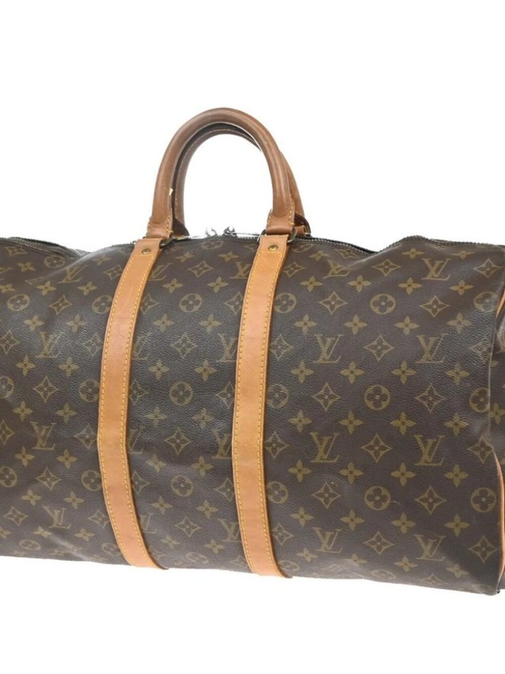 LOUIS VUITTON Keepall 50 Travel Hand Bag Monogram Leather Brown M41426 11YJ198